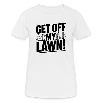 Runter von meinem Rasen! - Frauen T-Shirt atmungsaktiv - Weiß - Vorne - AI Model Female 172 dark (172cm)
