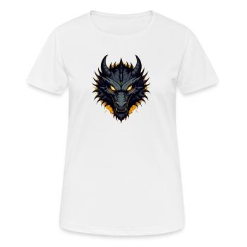 Tête de Dragon Dragon Noir - T-shirt respirant Femme - blanc - Devant - AI Model Female 172 dark (172cm)