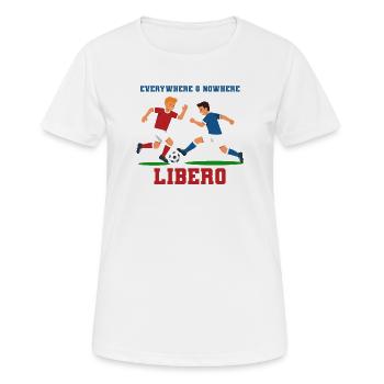 Illustration du duel de football de libero - T-shirt respirant Femme - blanc - Devant - AI Model Female 172 dark (172cm)