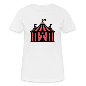 Zirkuszelt Manege Zirkus Bunt - Frauen T-Shirt atmungsaktiv - Weiß - Vorne - AI Model Female 172 dark (172cm)