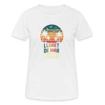 Lloret de Mar 2026 - T-shirt respirant Femme - blanc - Devant - AI Model Female 172 dark (172cm)