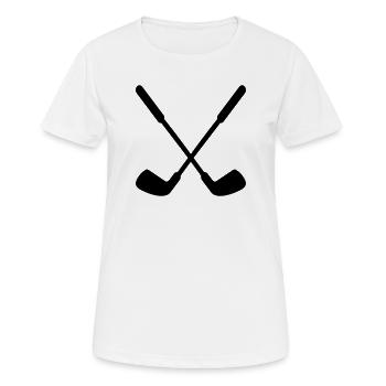 Field Hockey Stick Hockey - Women's Breathable T-Shirt - white - Front - AI Model Female 172 dark (172cm)