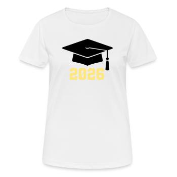 Absolvent 2026 Bachelor Hut - Frauen T-Shirt atmungsaktiv - Weiß - Vorne - AI Model Female 172 dark (172cm)