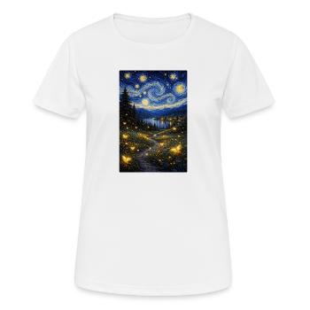 Glühwürmchen Sternennacht - Frauen T-Shirt atmungsaktiv - Weiß - Vorne - AI Model Female 172 dark (172cm)