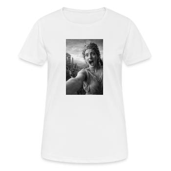 Artemis-Selfie mit einem Hirsch - Frauen T-Shirt atmungsaktiv - Weiß - Vorne - AI Model Female 172 dark (172cm)