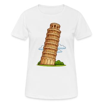 Pisa Turm Cartoon - Frauen T-Shirt atmungsaktiv - Weiß - Vorne - AI Model Female 172 dark (172cm)