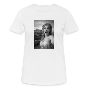 Aphrodite Selfie Porträt - Frauen T-Shirt atmungsaktiv - Weiß - Vorne - AI Model Female 172 dark (172cm)
