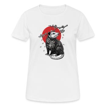 Marder im Kirschblütenmond - Frauen T-Shirt atmungsaktiv - Weiß - Vorne - AI Model Female 172 dark (172cm)