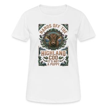 Highlands Cow - Frauen T-Shirt atmungsaktiv - Weiß - Vorne - AI Model Female 172 dark (172cm)