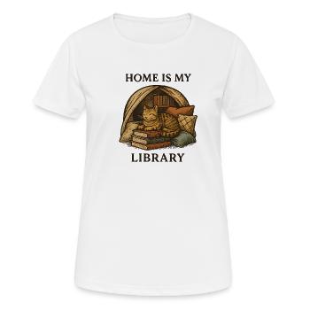 Zuhause ist meine Bibliothek - Frauen T-Shirt atmungsaktiv - Weiß - Vorne - AI Model Female 172 dark (172cm)