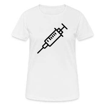 Spritze - Frauen T-Shirt atmungsaktiv - Weiß - Vorne - AI Model Female 172 dark (172cm)