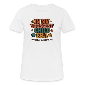 Dans l’humour de l’ère de My Younger Child et de la famille des filles - T-shirt respirant Femme - blanc - Devant - AI Model Female 172 dark (172cm)
