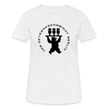 VEB Getränkekombinat Berlin - Frauen T-Shirt atmungsaktiv - Weiß - Vorne - AI Model Female 172 dark (172cm)