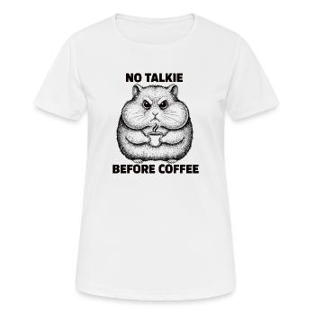 No conversation in front of coffee lover hamster - Women's Breathable T-Shirt - white - Front - AI Model Female 172 dark (172cm)