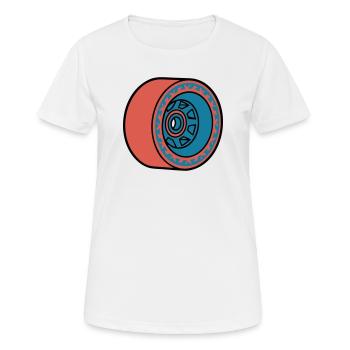 Skateboard Rolle Longboard - Frauen T-Shirt atmungsaktiv - Weiß - Vorne - AI Model Female 172 dark (172cm)