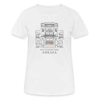 Ankara Kunstmuseum Fassade - Frauen T-Shirt atmungsaktiv - Weiß - Vorne - AI Model Female 172 dark (172cm)