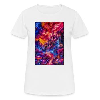 Chromatische Schloss-Traumlandschaft - Frauen T-Shirt atmungsaktiv - Weiß - Vorne - AI Model Female 172 dark (172cm)
