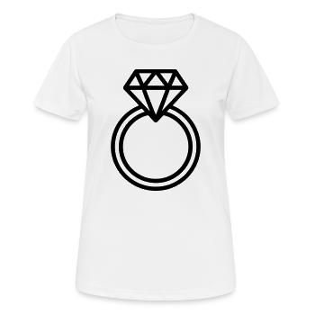 Ehering, - Frauen T-Shirt atmungsaktiv - Weiß - Vorne - AI Model Female 172 dark (172cm)