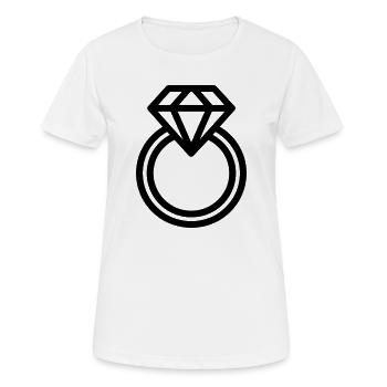 Diamantring - Frauen T-Shirt atmungsaktiv - Weiß - Vorne - AI Model Female 172 dark (172cm)