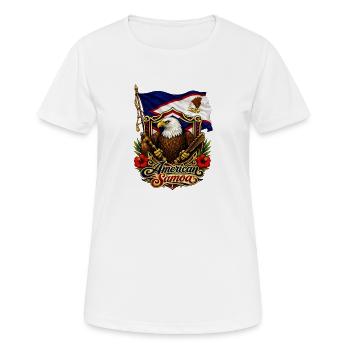 Adlerflagge von Amerikanisch-Samoa - Frauen T-Shirt atmungsaktiv - Weiß - Vorne - AI Model Female 172 dark (172cm)
