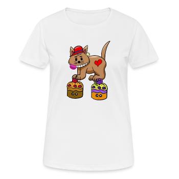 Cat Candy Snacking Muffin Lollipop - Women's Breathable T-Shirt - white - Front - AI Model Female 172 dark (172cm)