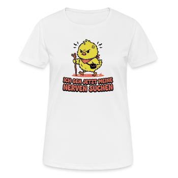 Wütendes Küken. Nerven Suchen - Frauen T-Shirt atmungsaktiv - Weiß - Vorne - AI Model Female 172 dark (172cm)