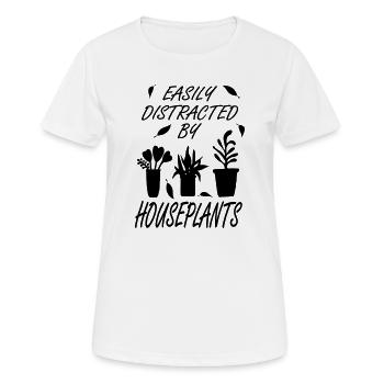 Easily distracted by houseplants - Women's Breathable T-Shirt - white - Front - AI Model Female 172 dark (172cm)