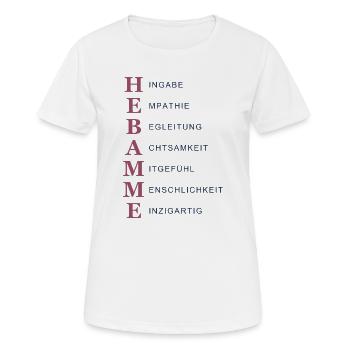 Hebamme Akrostichon – Herz & Hingabe Hell - Frauen T-Shirt atmungsaktiv - Weiß - Vorne - AI Model Female 172 dark (172cm)