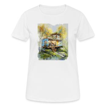 Container Life Woodland Studio - Frauen T-Shirt atmungsaktiv - Weiß - Vorne - AI Model Female 172 dark (172cm)