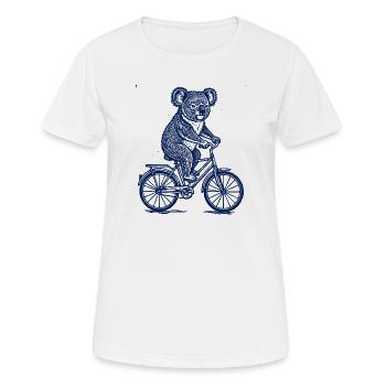 Koala auf Fahrrad Vintage Tier Illustration - Frauen T-Shirt atmungsaktiv - Weiß - Vorne - AI Model Female 172 dark (172cm)