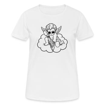 Chérubin en colère avec fronde - T-shirt respirant Femme - blanc - Devant - AI Model Female 172 dark (172cm)