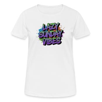 Lazy Sunday Vibes Graffiti - Frauen T-Shirt atmungsaktiv - Weiß - Vorne - AI Model Female 172 dark (172cm)