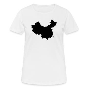 Carte de la Chine - T-shirt respirant Femme - blanc - Devant - AI Model Female 172 dark (172cm)
