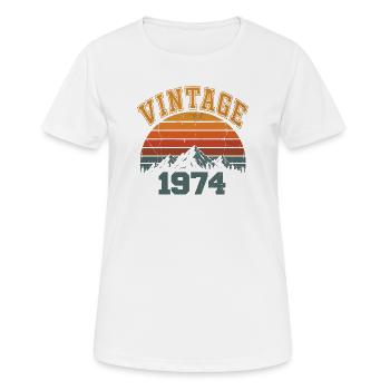Vintage 1974 Retro Mountain Birthday 1974 - Women's Breathable T-Shirt - white - Front - AI Model Female 172 dark (172cm)