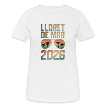 Lloret De Mar 2026 - Frauen T-Shirt atmungsaktiv - Weiß - Vorne - AI Model Female 172 dark (172cm)