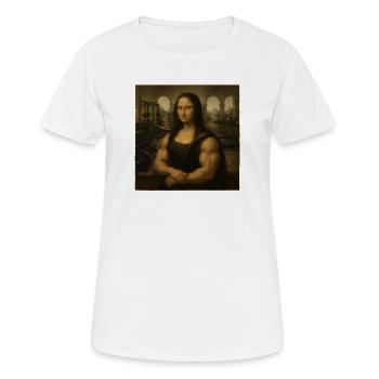 Mona Lifta Leonardo da Vinci Haltérophilie amusante - T-shirt respirant Femme - blanc - Devant - AI Model Female 172 dark (172cm)