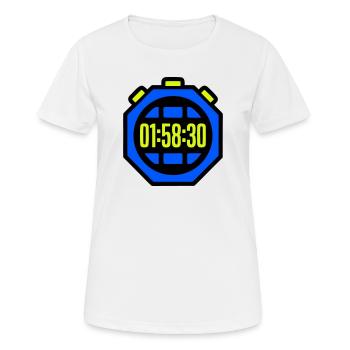 Stopwatch Best Time Half Marathon - Women's Breathable T-Shirt - white - Front - AI Model Female 172 dark (172cm)