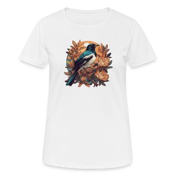 Elstern Elster - Frauen T-Shirt atmungsaktiv - Weiß - Vorne - AI Model Female 172 dark (172cm)