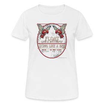 Schweben wie Schmetterling, Stechen wie Biene - Frauen T-Shirt atmungsaktiv - Weiß - Vorne - AI Model Female 172 dark (172cm)