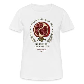 Soyez comme Mère Nature, attentionné et créatif - T-shirt respirant Femme - blanc - Devant - AI Model Female 172 dark (172cm)