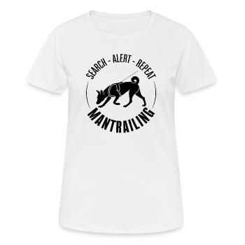 Basenji Mantrailing Hundesport Suchhunde Wilsigns - Frauen T-Shirt atmungsaktiv - Weiß - Vorne - AI Model Female 172 dark (172cm)