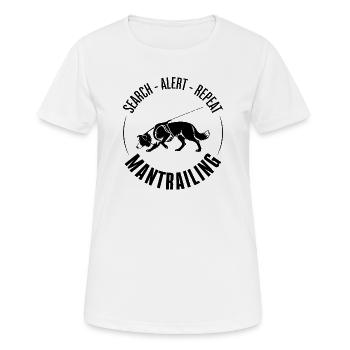 Border Collie Mantrailing Hundesport Suchhunde - Frauen T-Shirt atmungsaktiv - Weiß - Vorne - AI Model Female 172 dark (172cm)
