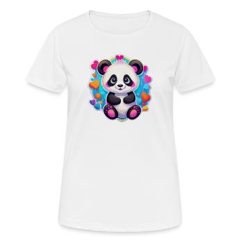 Regenbogenherz-Panda - Frauen T-Shirt atmungsaktiv - Weiß - Vorne - AI Model Female 172 dark (172cm)