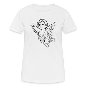 Motif du poing ange du chérubin volant - T-shirt respirant Femme - blanc - Devant - AI Model Female 172 dark (172cm)