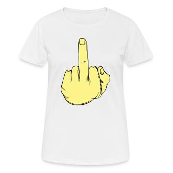 Illustration au doigt puant - T-shirt respirant Femme - blanc - Devant - AI Model Female 172 dark (172cm)