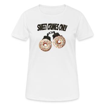 Süße Verbrechen Nur lustiges Donut-Hemd - Frauen T-Shirt atmungsaktiv - Weiß - Vorne - AI Model Female 172 dark (172cm)