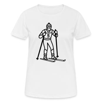 ski de fond - T-shirt respirant Femme - blanc - Devant - AI Model Female 172 dark (172cm)