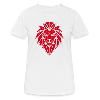 Geometrischer roter Löwen - Frauen T-Shirt atmungsaktiv - Weiß - Vorne - AI Model Female 172 dark (172cm)