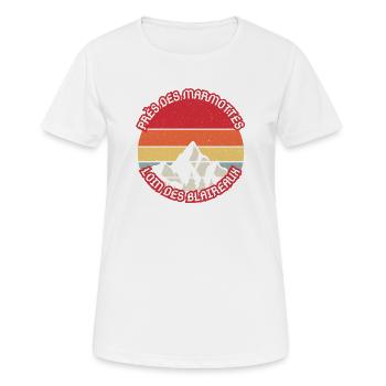 Montagnes Crépuscule Retro Marmotte - Women's Breathable T-Shirt - white - Front - AI Model Female 172 dark (172cm)