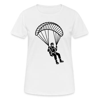 Gleitschirmfliegen - Frauen T-Shirt atmungsaktiv - Weiß - Vorne - AI Model Female 172 dark (172cm)